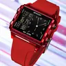 SANDA Fashion Electronic Watches for Men, Luminous Calendar, Waterproof Outdoor Sports Casual Digital Wristwatch, Quartz Wrist Watch, Square Dial, with Box