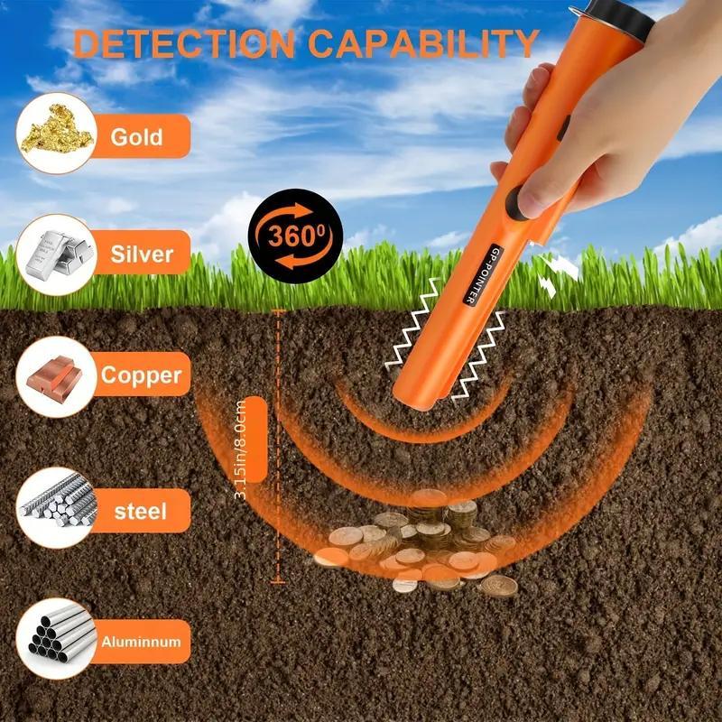 Handheld Metal Detector for Adults, Durable Plastic Design, Adjustable Sensitivity, Carrying Pouch Included, Ideal for Outdoor Treasure Hunting, Detector Pinpointer