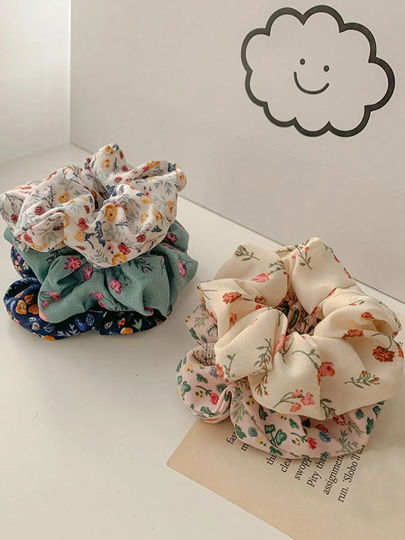 5pcs-Women-s-Country-Style-Floral-Printed-Cloth-Scrunchie-Elastic-Hair-Ties-For-High-Buns-Ponytails-Fashionable-And-Versatile-Accessories-For-Daily-Outfits-Boho