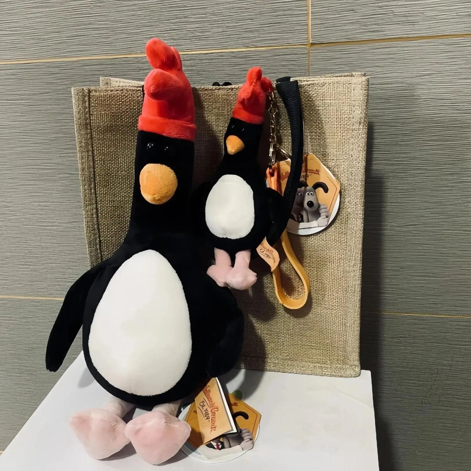 Original Soft Black Penguin Doll Wallace Gromit Plushies Stuffed Anime Cute Dog Stuffed Dolls Backpack Pendant Key Chain Pillow