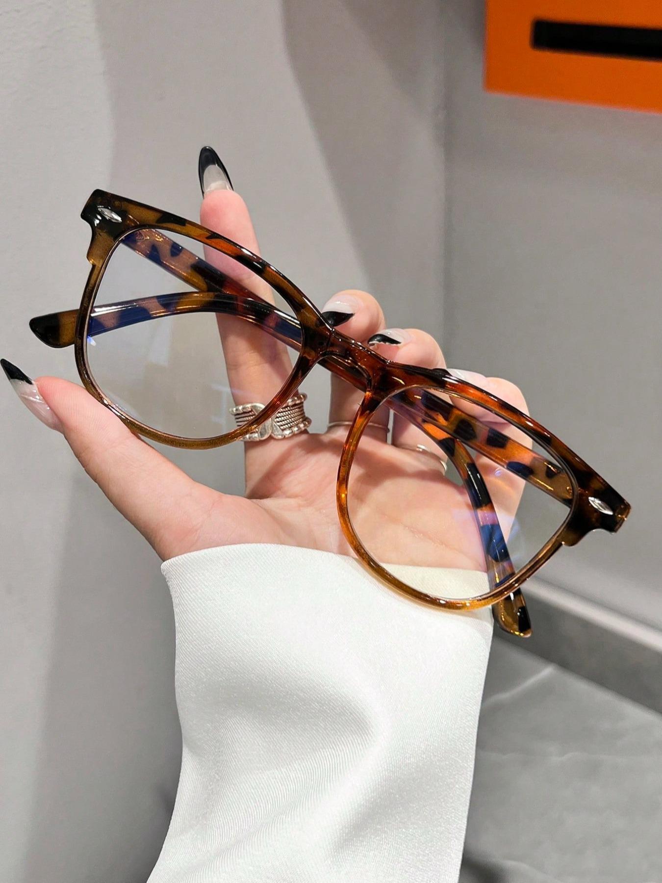 Trendy Anti-blue Light Eyeglasses for Women & Men, Square Frame Eyewear, Square Frame Eyeglasses, Fashion Eyeglasses for Work, Daily Clothing Decor, Perfect for Student Daily Use, Fashionable Frames Glasses