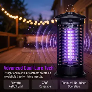 Electric Mosquito/Fly Zapper – USB Photocatalytic Trap for Dorms and Homes; Safe for Mothers and Infants