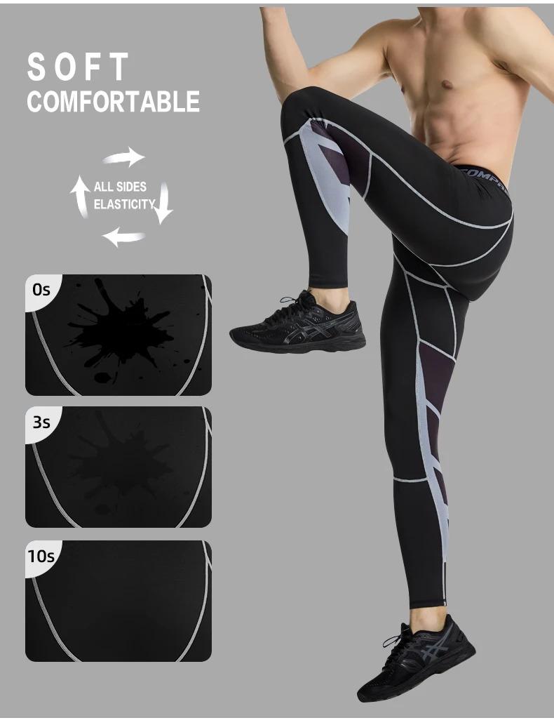 Men's Compression Pants Cycling Running Basketball Soccer Elasticity Sweatpants Fitness Tights Legging Trousers Rash Guard Gym
