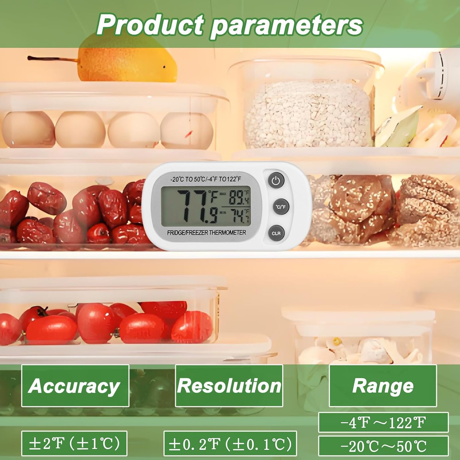 Refrigerator   Fridge and Freezer  Digital Large LCD Screen  for Refrigerator with Stand and   2pck with