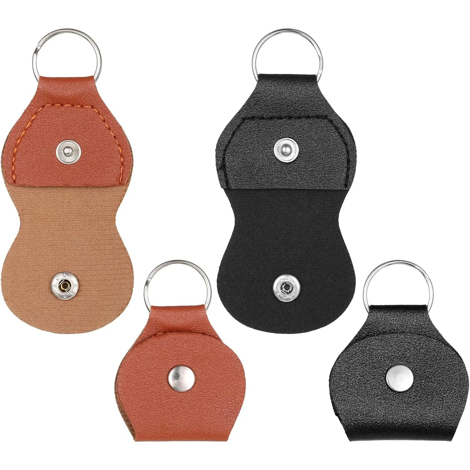 4 count Guitar Pick Holder  Guitar Pick Storage Case Bag for Guitars Players Musicians Black Brown