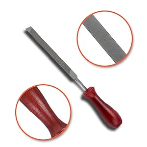 Chainsaw File 12 Pack, Chainsaw Sharpener File Kit Include 5/32 Inch*2, 3/16 Inch*2, 7/32 Inch*2 Round Chainsaw File,6" Flat File, Depth Gauge, Quick Check Gauge, Wood Handle, Filing Guide, Tool Pouch