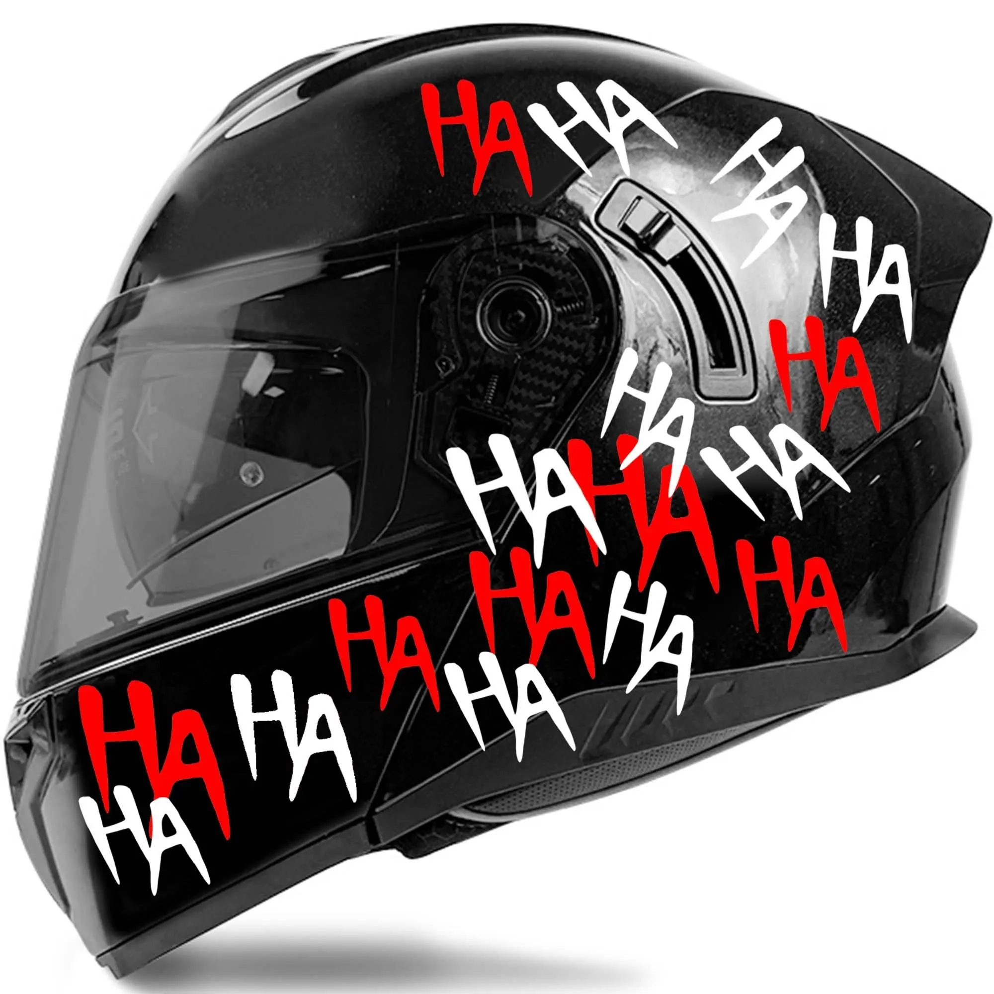 Funny 'hahaha' Motorcycle Helmet Sticker, Cool Vinyl Sticker, Suitable for Motorcycle and Scooter Accessories, Fun and Stylish Design, Motorcycle Stickers