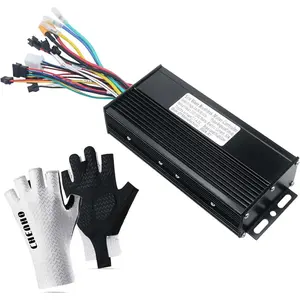 Electric Bike Controller 24V/36V/48V 30A 750W/1000W JN Sine Wave Brushless Motor Controller for Ebike Or Scooter Motors for UART No.2 Protocol with Hall-Based Or Sensorless Aluminum Black