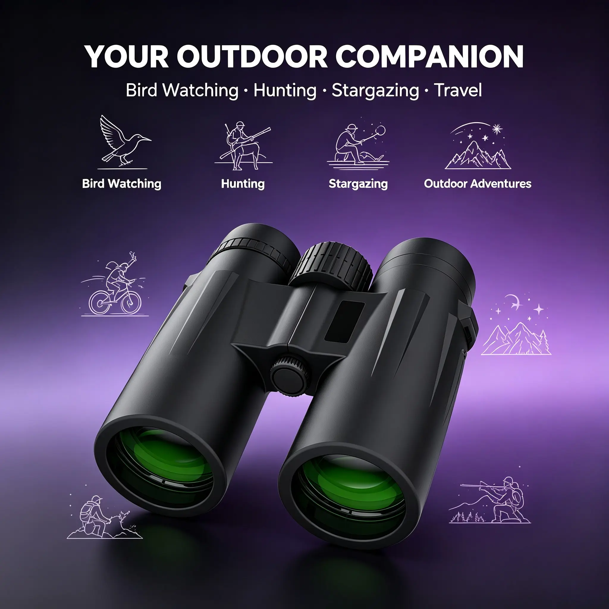 10x42 Binoculars for Adults and Kids,Professional HD Roof BAK4 Prism Lens Binoculars Compact & Portable Optics for Hunting, Bird Watching, Sports, Binoculars for outdoor, High Definition Binoculars