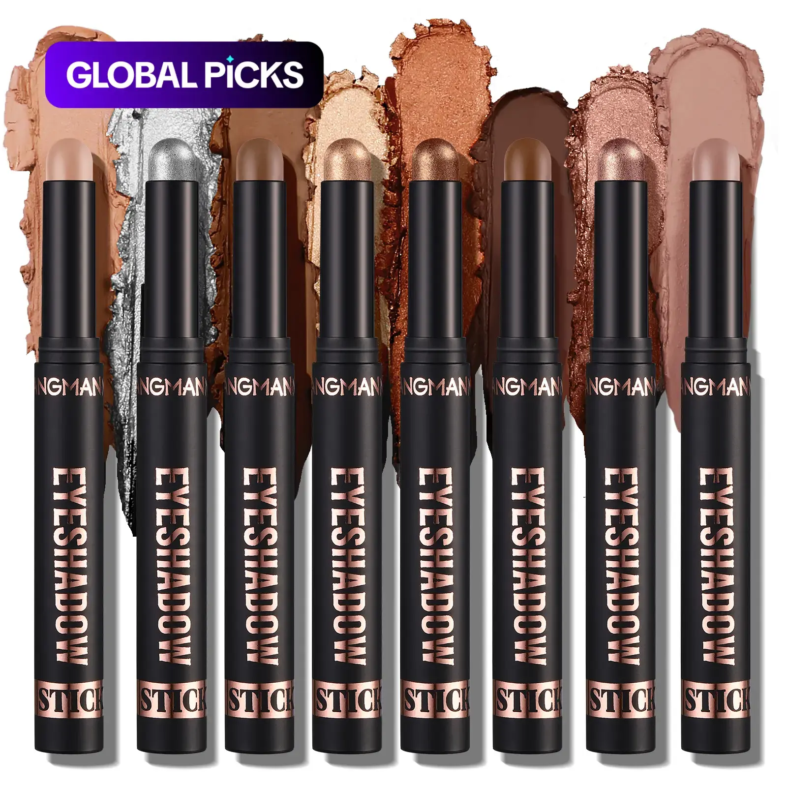 Langmanni 8 Color Eyeshadow Stick Set, Waterproof Easy Application, High Pigment, Natural Matte Finish, Single Item, Eye Makeup Product, Makeup Essentials