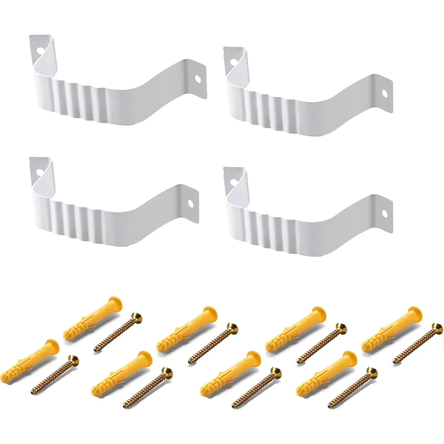 VYH Gutter Straps 2x3，Downspout Bracket ，Downspout Strap，（4 Pack, White）