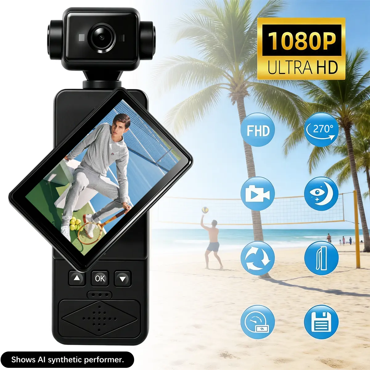 Mini Body Camera with Audio & Video Recording, Vlogging Camera with Audio & Video Recording, Wearable Portable HD Long Battery Camcorder for Vlogging, Travel & Daily Life Recording