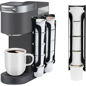 K Cup Holder for Keurig: Coffee Pod Holder for Counter Small Space, Space Saving K pod Storage Organizer - Kcup holders for Wall Mount (2, Black)
