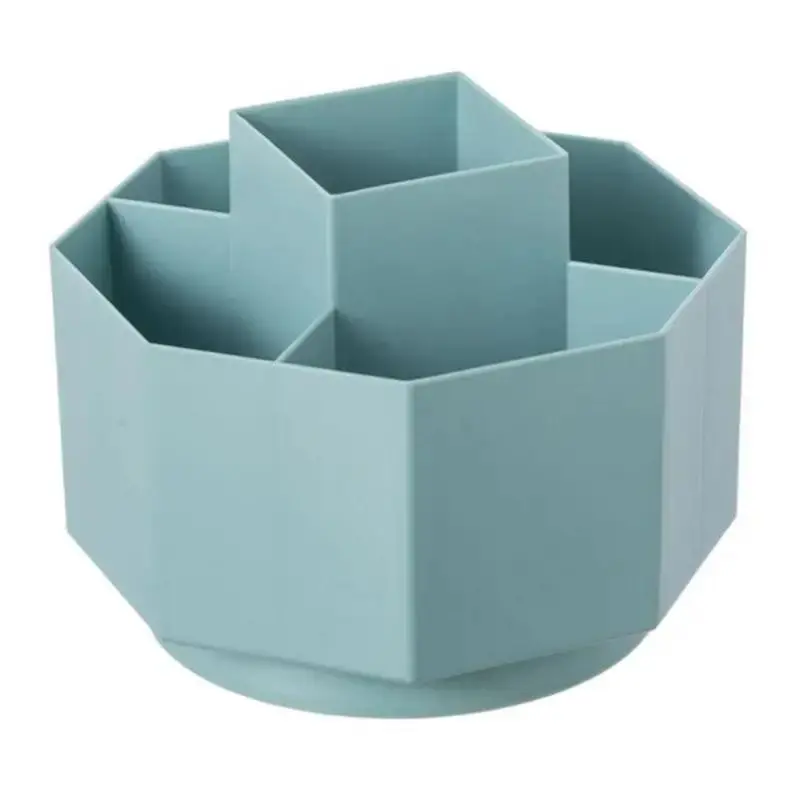 Multifunctional Rotating Plastic Pen Holder, Desktop Organizer with Multiple Grids, Efficient Storage Solution for Office and Home Use, Pen Cup Holder for Desk