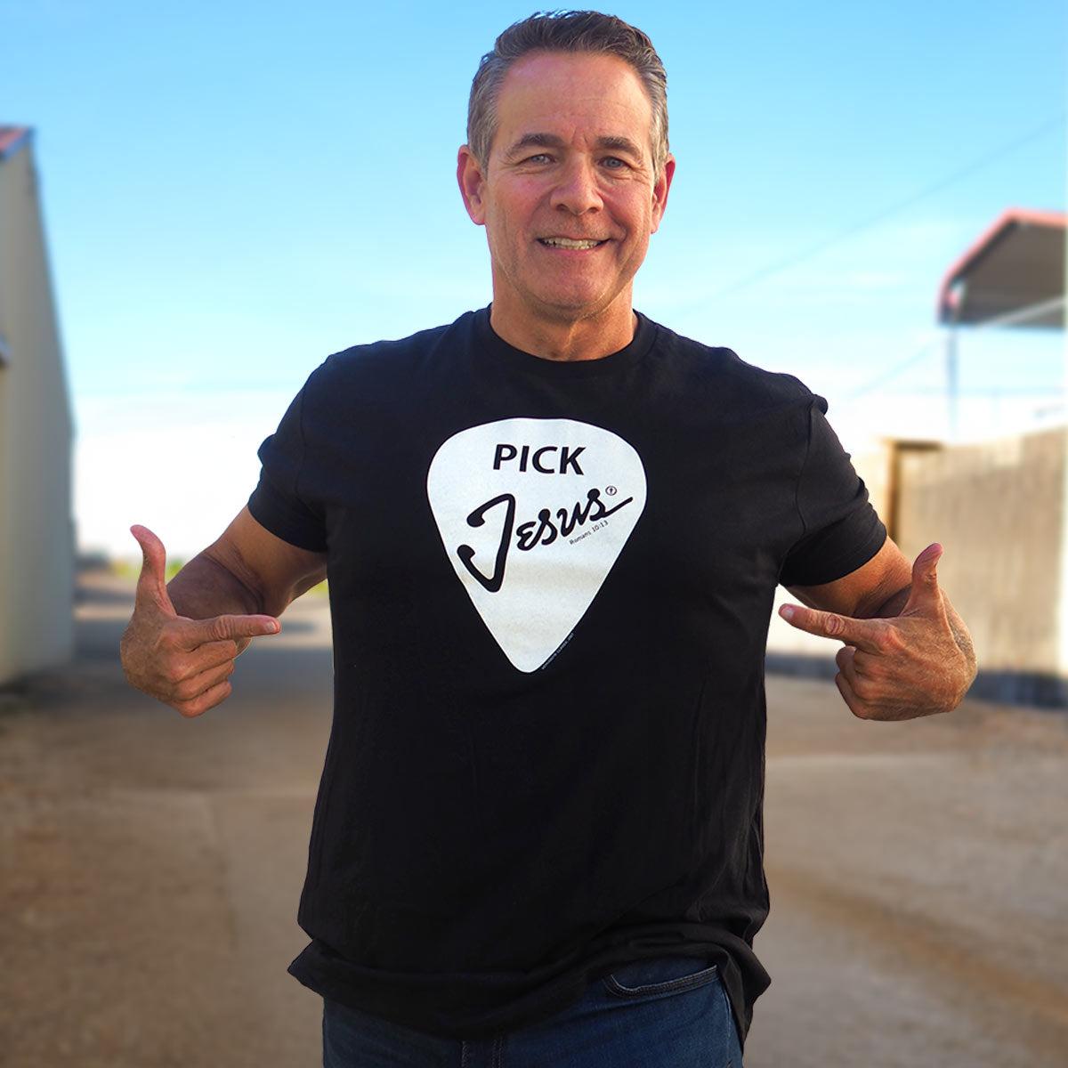 Kerusso Christian T-Shirt Pick Jesus Black Fitted Short Sleeve Crew Neck Casual Tee for Menswear Classic Fit 100% Preshrunk Cotton Kerusso Christian T-Shirt Pick Jesus Black Fitted Short Sleeve Crew Neck Casual Tee for Menswear Classic Fit 100% Preshrunk Cotton