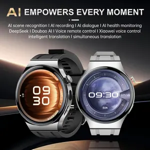 A5 Pro+ AI Smart Watch with DeepSeek & Doubao AI, AI Health Monitoring & AI Voice Assistant, 1.53 Inch 3D Curved HD Display, GPS Route Record, NFC Access Control, Bluetooth Calling, IP68 Waterproof Fitness Smart Watch Compatible with iOS & Android for Men
