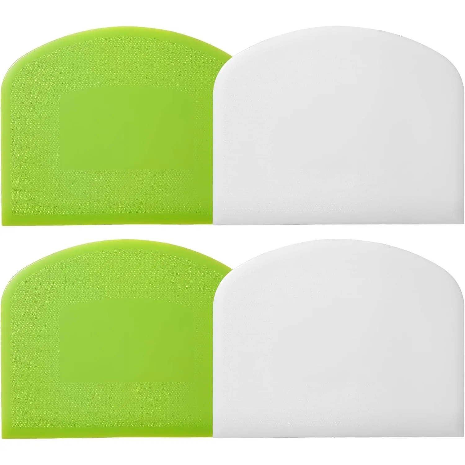 4 count Dough Scraper,Bench Scraper,Bowl Scraper, for Bread Cake Dough Fondant Icing(White, Green)