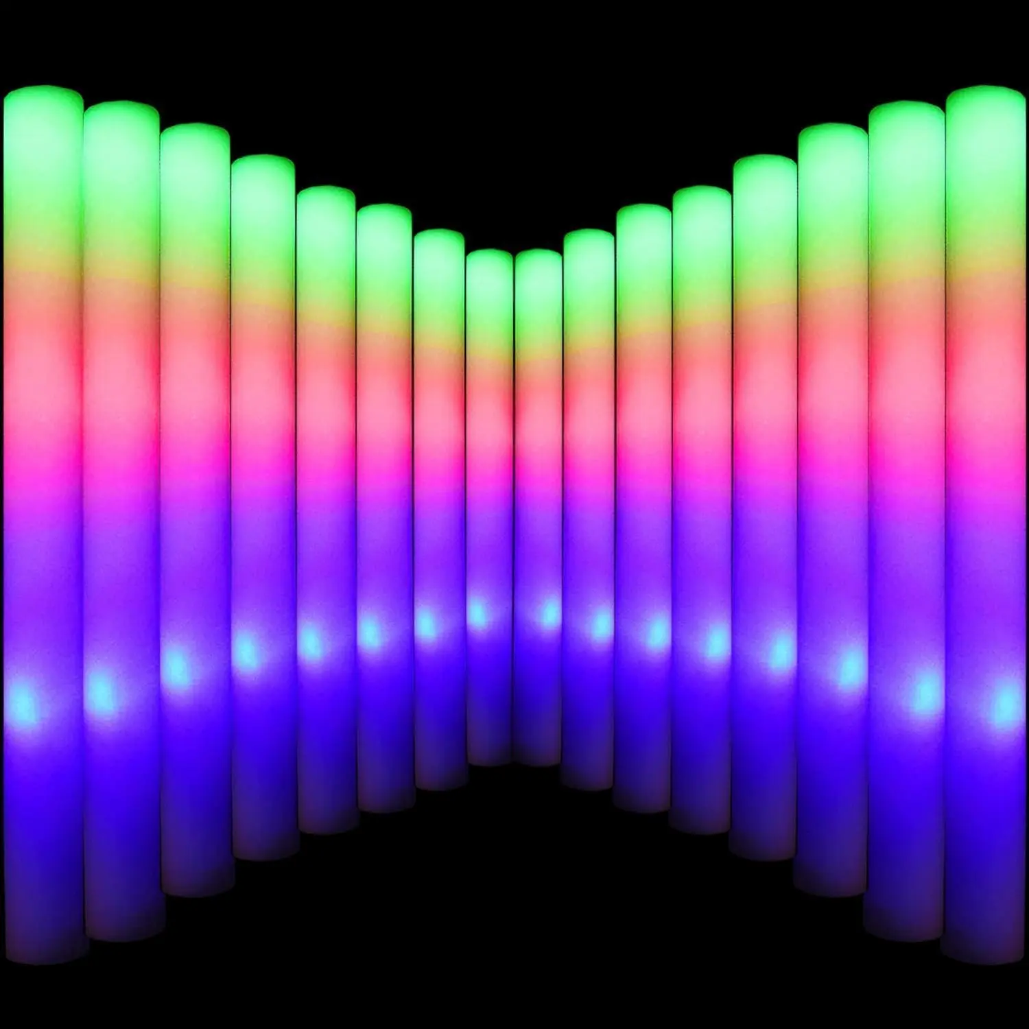 Light Up Glow Sticks Bulk, LED  Sticks in The Dark with 3 Modes Flashing Led  Multicolor  Light up Party Favors for Birthdays, Weddings, Concerts, Festivals (20pcs)