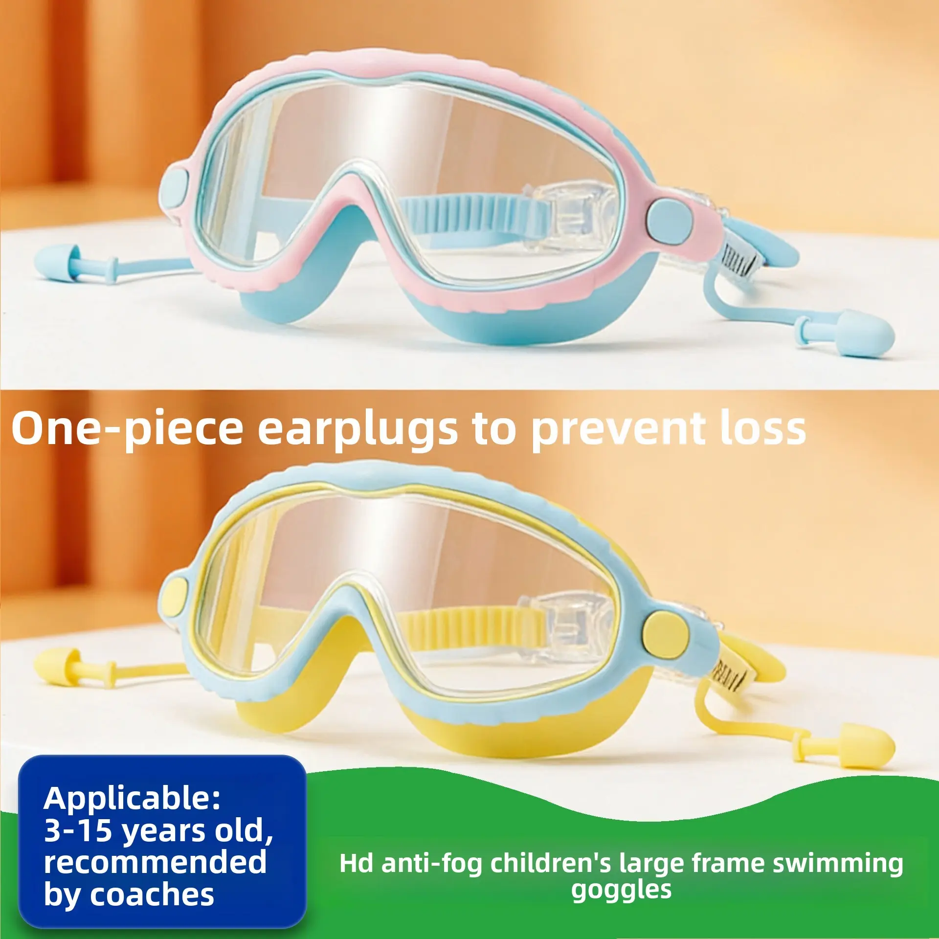 Anti-fog High Definition Waterproof Kids Glasses Large Frame Eye Protection for School Daily Wear