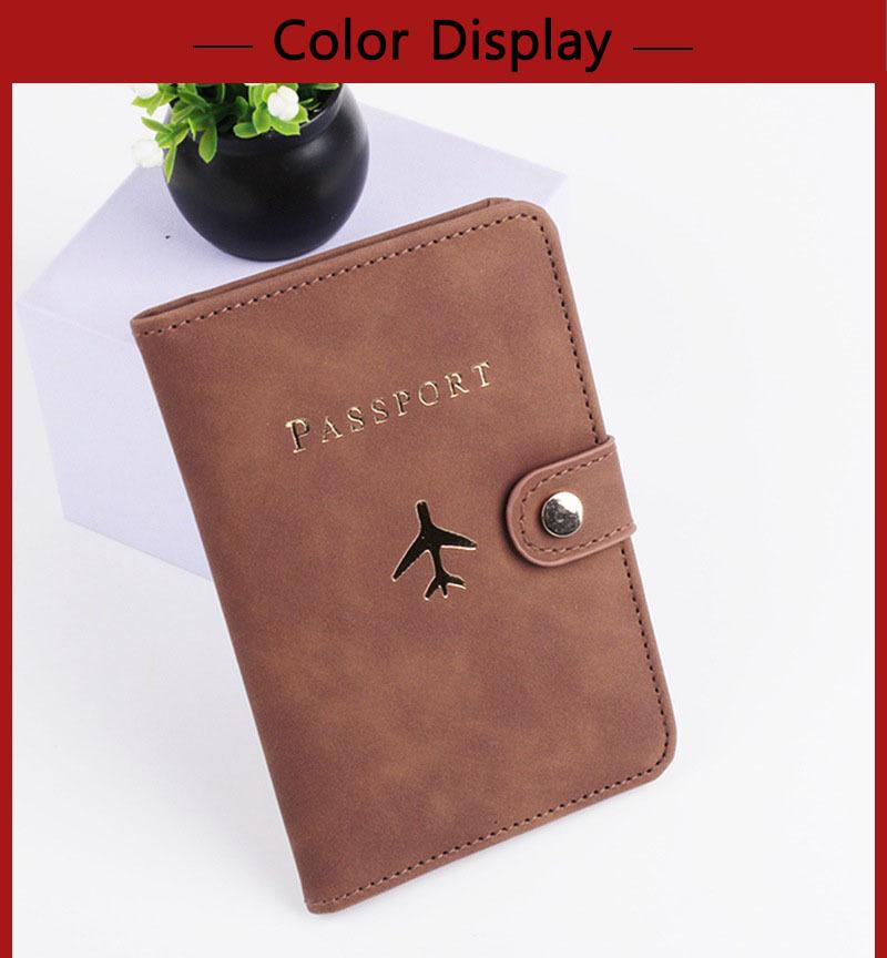 Leather Passport Holder Covers Case Waterproof Travel Credit Card Wallet Cute Passport Book for Women/Men Buckle Passport Cover