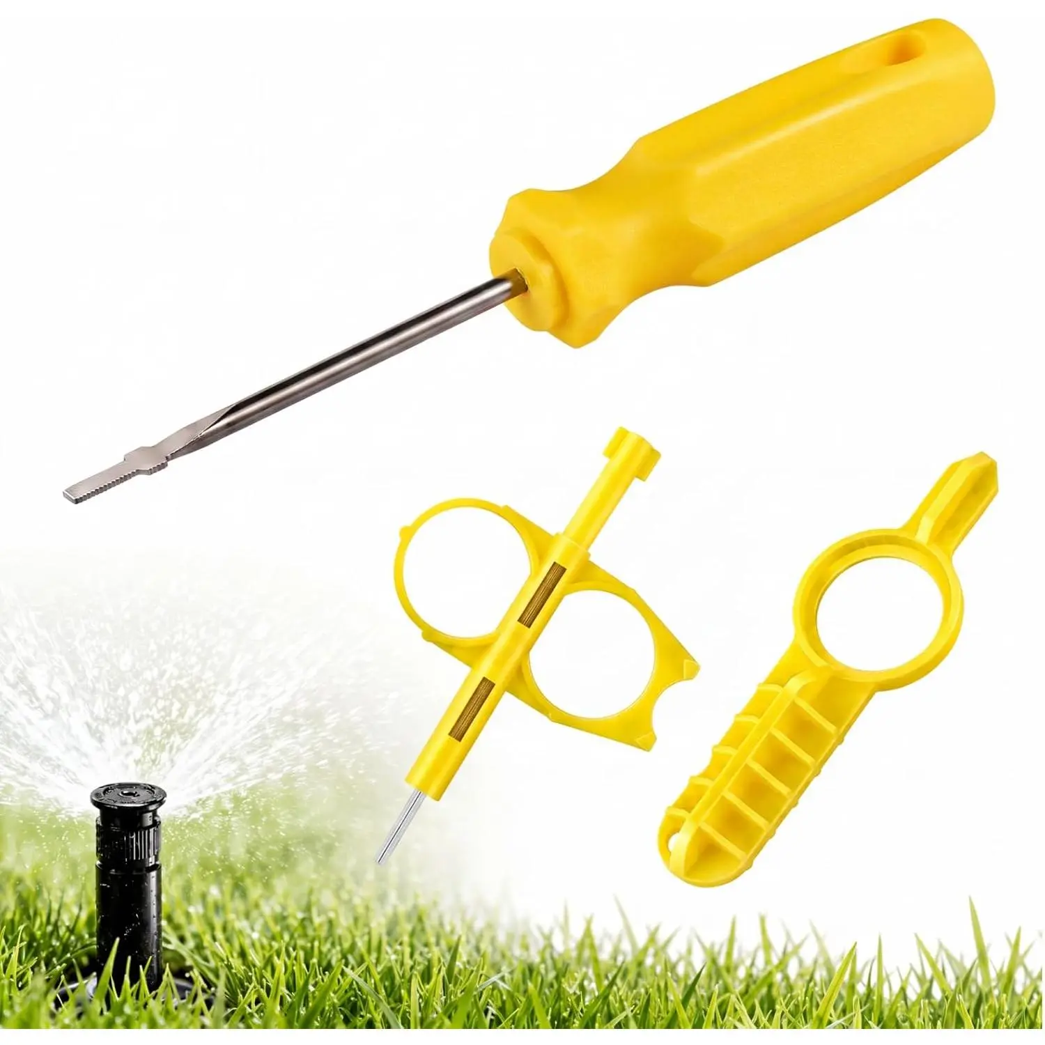 Sprinkler Tool Pack for Irrigation Repair, Compatible with Hunter MP Rotator, PGP, Rain Bird 5000 Series, Rotor Adjustment and Spray Head Pull Up Tools, Lawn Sprinkler Maintenance for Garden