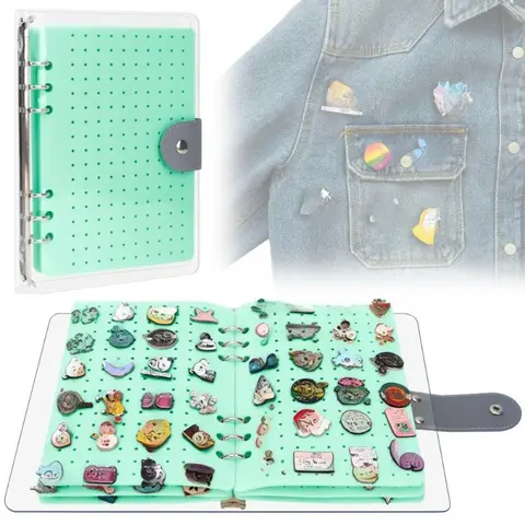 Portable Pin Badge Display Book, 6 Pages Clear PVC Badge Album, Transparent Storage Organizer for Pins, Brooches and Collectible Medals, Perfect for Collection, Display and Trading