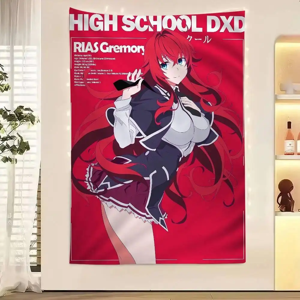 High School DxD Anime Flag Tapestry - Multicolored Lightweight Waifu Bohemian Backdrop, Curtain-Style Window Hanging, Otaku Room Decor, Japanese Manga Fan Gift (with Animal-Themed Design)