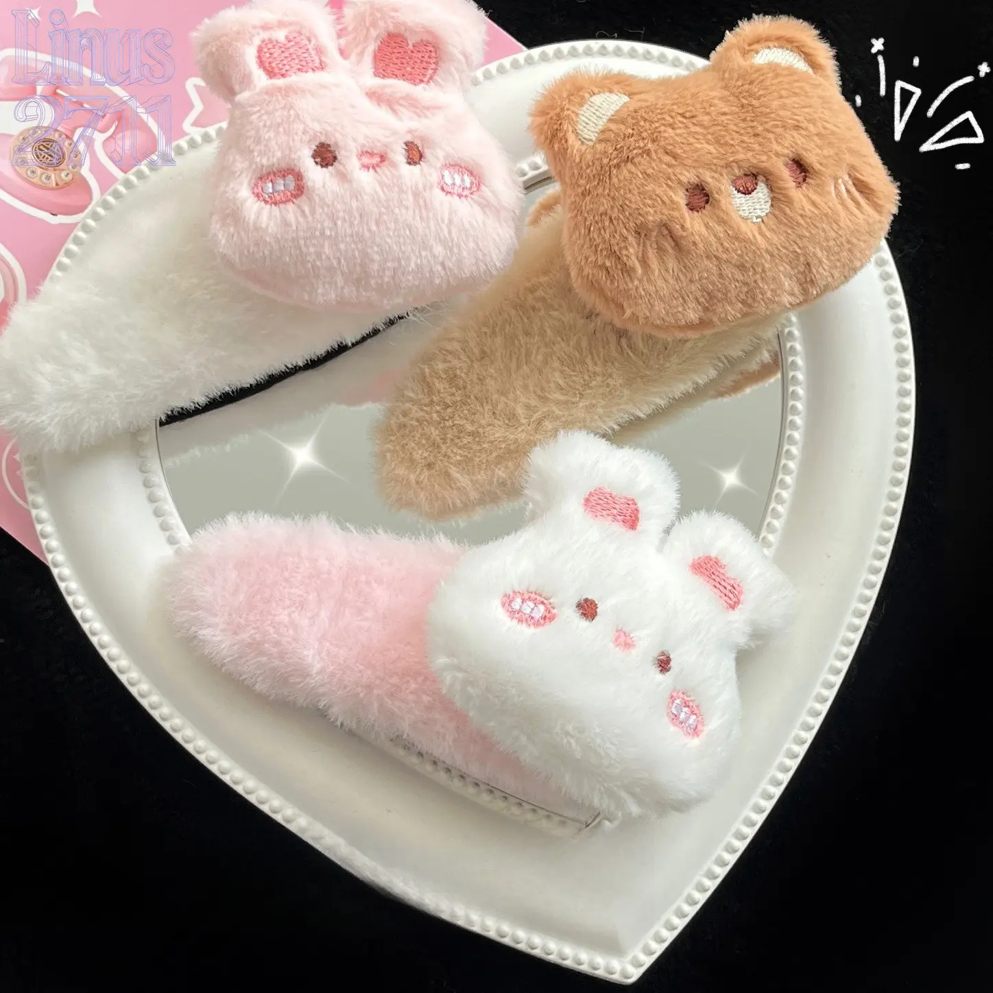 2pcs Large Fluffy Cartoon Side Hair Barrettes, Sweet Fuzzy Animal Hair Pins for Girls, Autumn Winter Warm Hair Accessories, Soft Decorative Hair Grips, Aesthetic Daily Hairstyle Ornament, Ideal Cute Gift for Teenage Girls