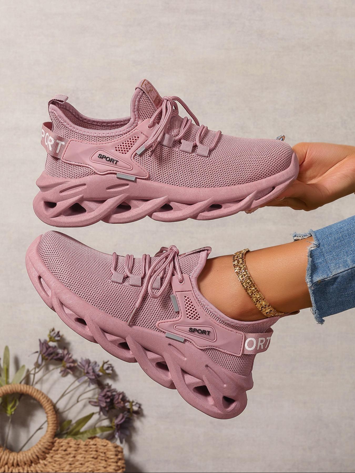 Women's Fashionable Lace Up Low Top Sneakers, Casual Comfortable Breathable Sports Running Shoes, All-match Round Toe Chunky Sneakers for Daily Life, Sporty Running Shoes