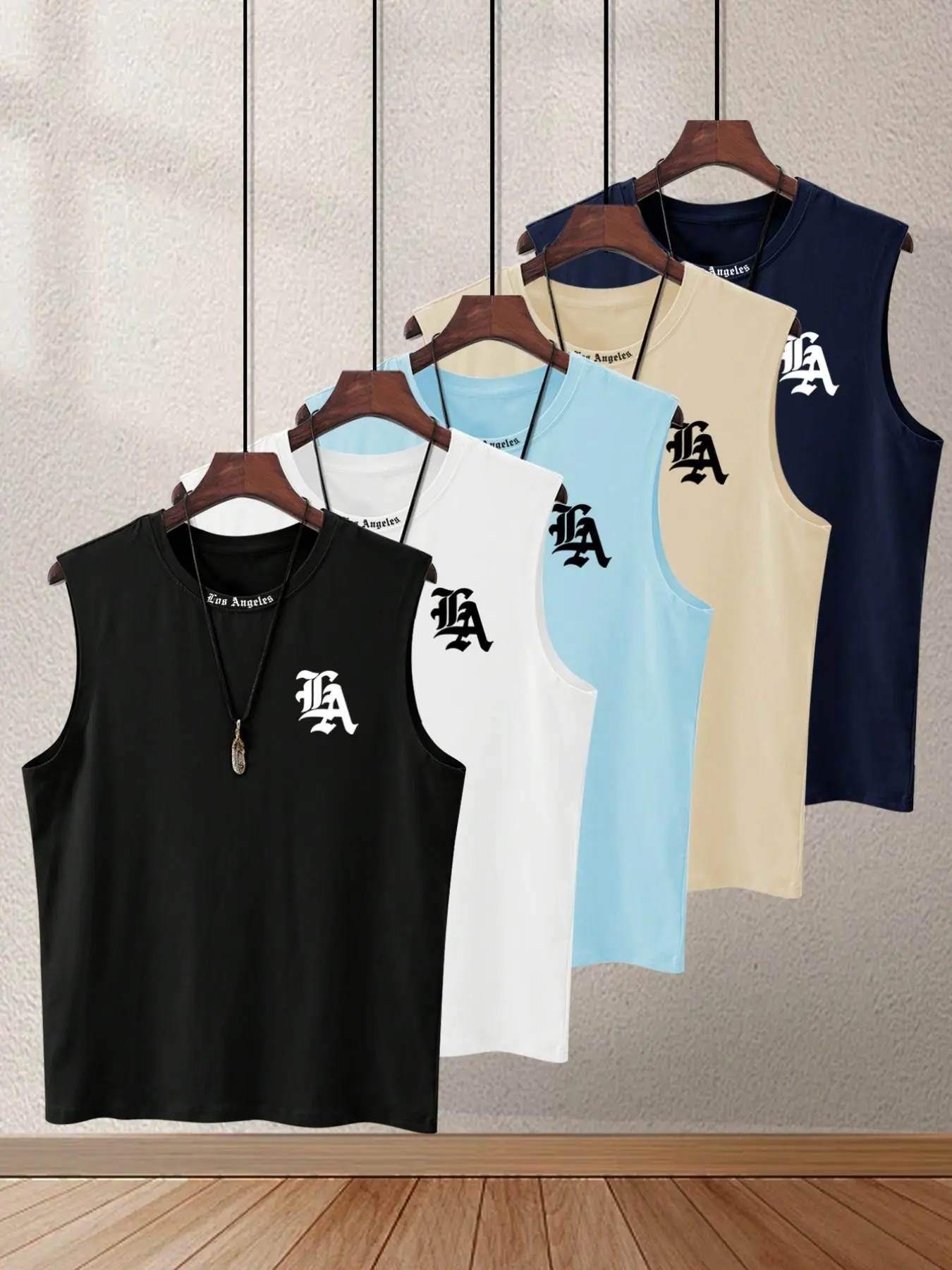 5-Pack Men's Sleeveless Tank Tops, Quick-Dry Sports Tees, Gym Muscle Shirts, Versatile Design for Daily Wear and Exercise