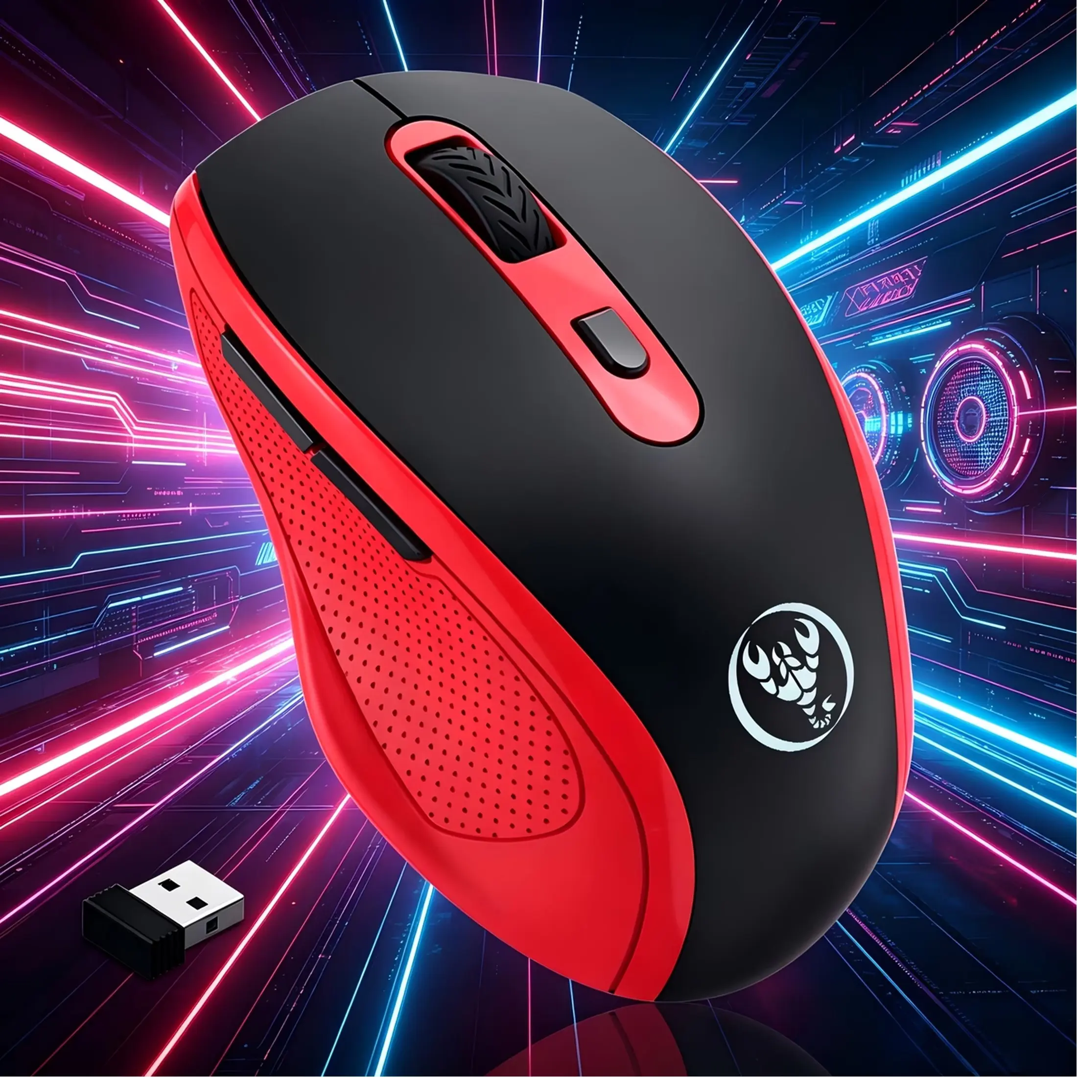 2.4g Wireless Office Mouse, Ergonomic 6-Button Optical Gaming Mouse, &, for Laptops, Pcs, MAC, 2 Aaa Batteries Required