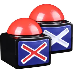 2 Pcs Game Answer Buzzer with Lights and Sound,Game Buzzer Alarm Sound Play Button with Light,for Trivia Games,Answer Buzzers Party Button