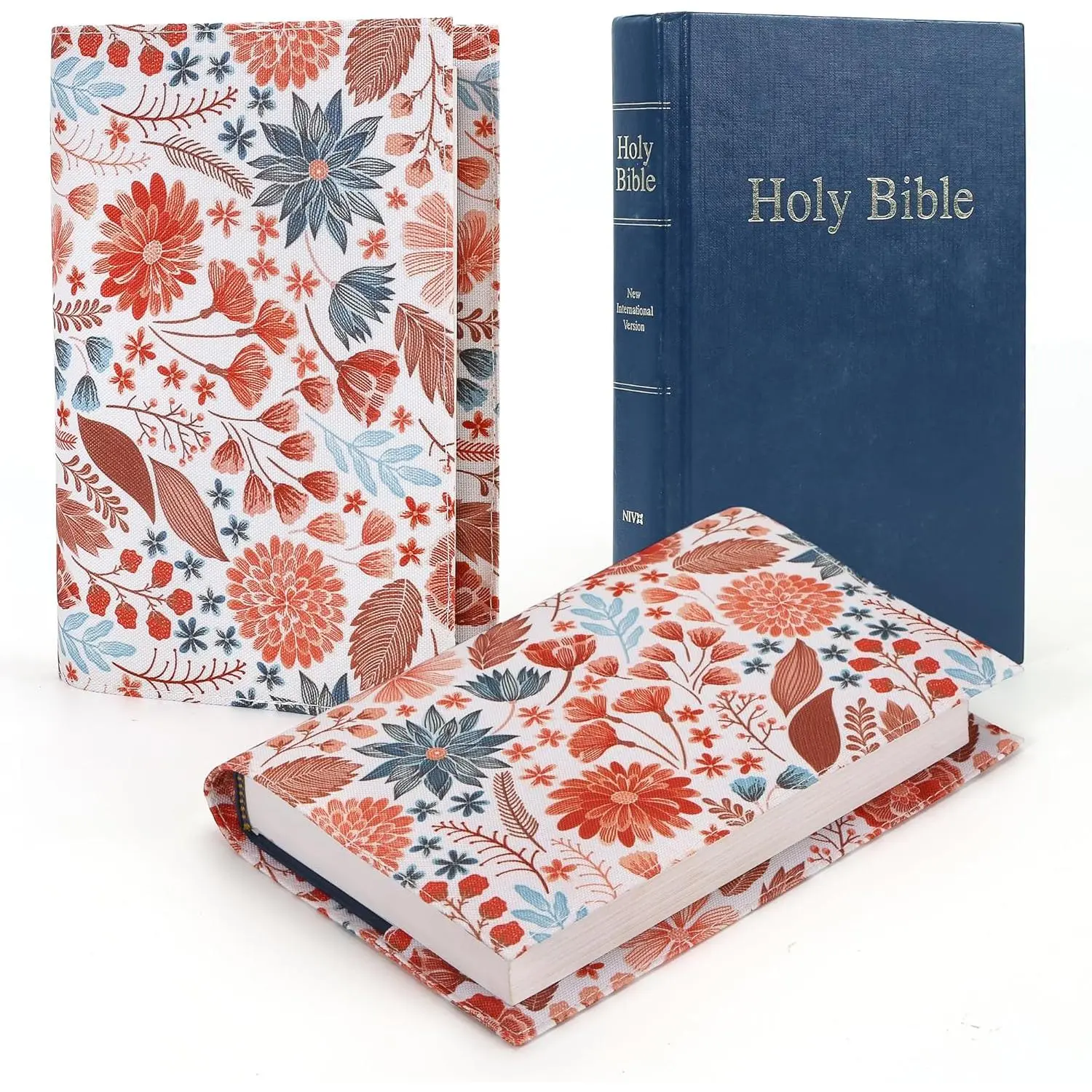 Slipcover,  Book Cover for Women, Protective Slipcover, Floral Printing Book Cover Hardback for Hardcover,Using for Study in Prayer Journal (Floral, M)
