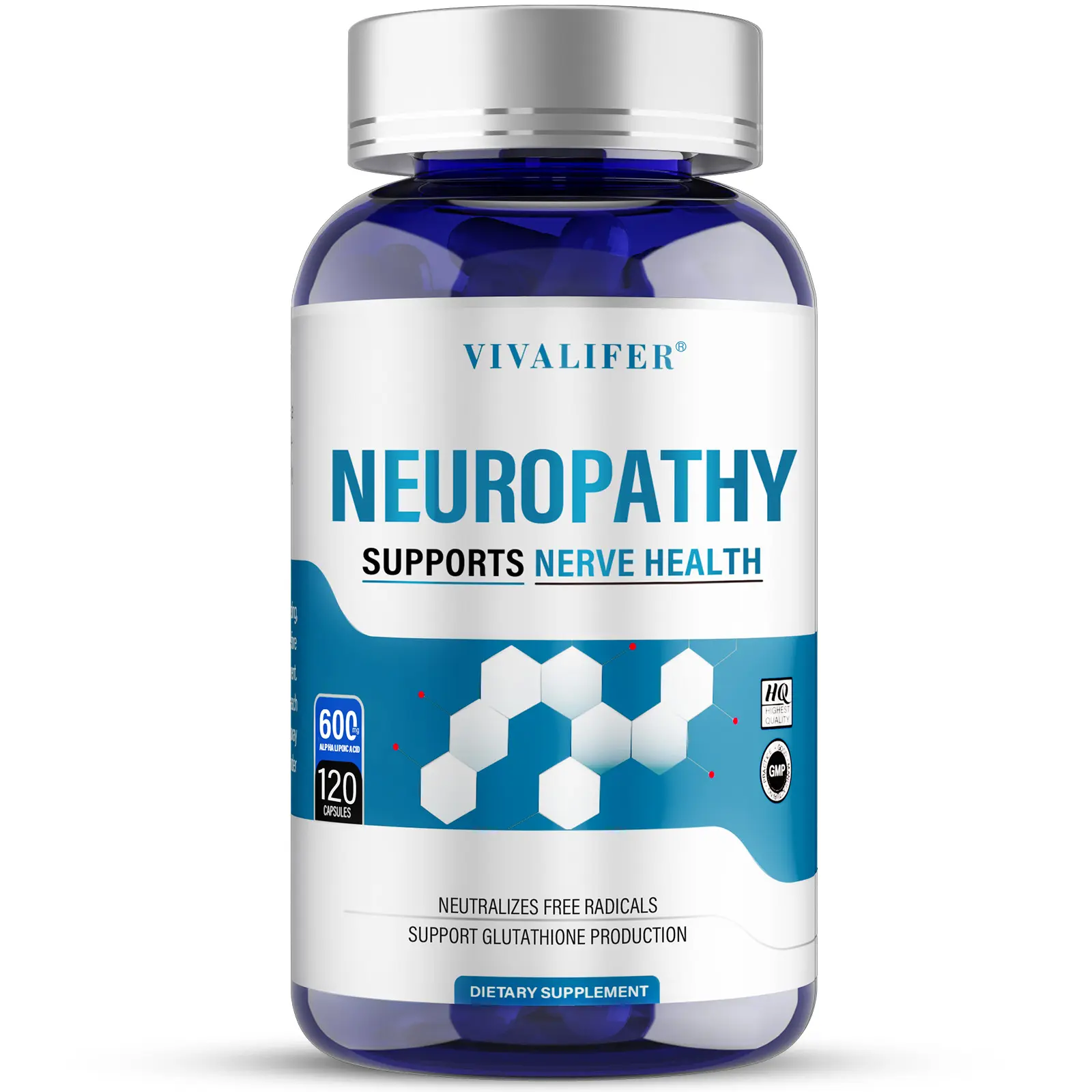 Nerve Savior for Neuropathy Support, Neuropathy Supplements for 600mg Alpha Lipoic Acid and Vitamins B, Scientific Nerve Health Supplement for Feet and Hands, Peripheral Comfort Formula, 120 Capsules