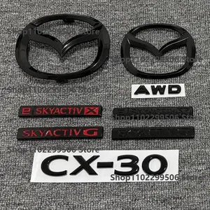 for Mazda CX-30 black front logo CX30 rear logo,SKYACTIV G E SKYACTIV X AWD Car Letter Badge Logo Trunk Decorative Sticker