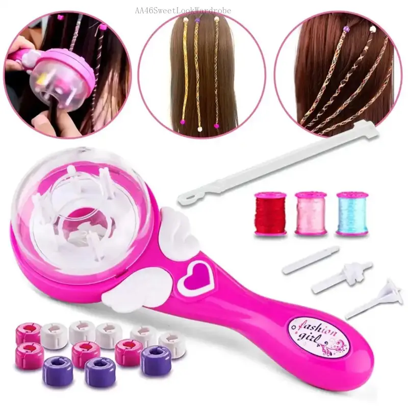 Automatic Hair Braid Kits Tool Girls Hair Twist Machine Electric Beauty DIY Play Toys Kid Headwear Hair Accessories Gift,DIY Hair Decoration Styling ToolsEverlanelnspired17AA46SweetLookWardrobe
