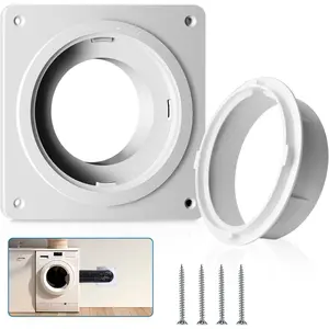 Dryer Vent Wall Plate with Quick Connect & Disconnect, Twist Lock Dryer Vent Connector Kit, 4 Inch Dryer Duct Connector Flange, for Wall Exhaust Vent, Ceiling or Warmhouse Air Circulation