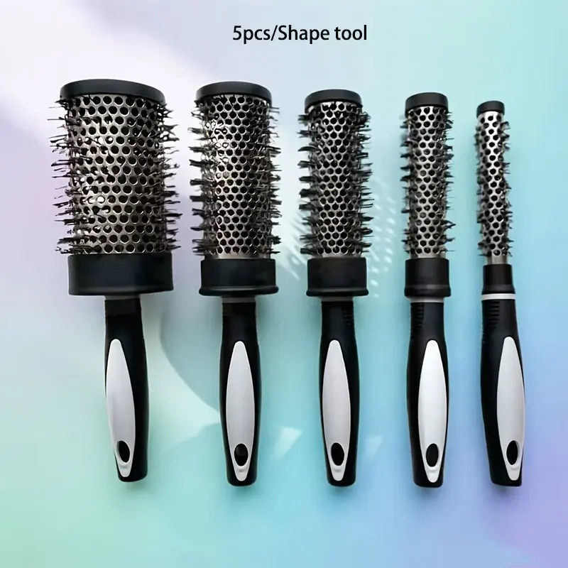 5pcs Hair Styling Comb Set, Professional Round Brush Kit, Inner Curl Comb, Home Use Hairbrush, Anti-Static Styling Combs, 5-Piece Set