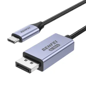 Bidirectional USB C to DisplayPort 1.4 Cable 6FT, Support 8K@60Hz 4K@240Hz (Thunderbolt 4 to DisplayPort Cable) Grey - Not for Portable USB-C Monitor