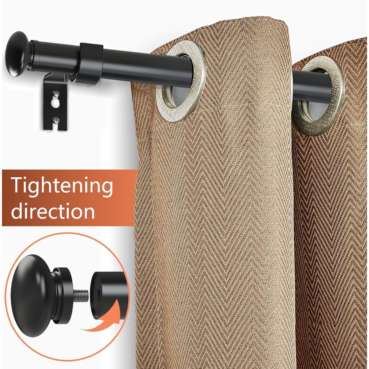 1 Inch Black Curtain Rod Set-33 to 82 Inch Long Heavy Duty Blackout Cutain Rod,Telescopic Adjustable Any Length,Easy Installation,Suitable for Bedroom,Kitchen or Living Room Windows Modern Decorative 1 Inch Black Curtain Rod Set-33 to 82 Inch Long Heavy Duty Blackout Cutain Rod,Telescopic Adjustable Any Length,Easy Installation,Suitable for Bedroom,Kitchen or Living Room Windows Modern Decorative