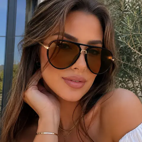 Women's Gradient Lens Aviator Sunglasses, Fashion Casual Sun Glasses, Sun Protective Sunglasses, Perfect for Daily Wear, Outdoor Activity Accessory, Summer Shades, Fashionable Sunglasses