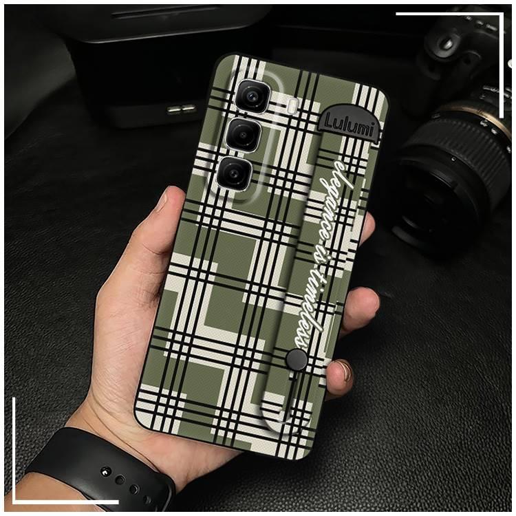 Dirt-resistant Back Cover Phone Case For infinix Hot50 Pro/X6881 Shockproof commerce Plain color masculine Anti-dust geometry Fashion Design simple Phone Holder Waterproof Durable