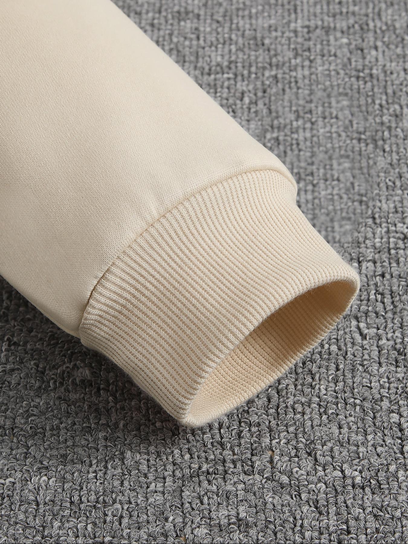 Men's Cartoon Cat & Letter Print Drawstring Thermal Lined Hoodie, Casual Regular Fit Long Sleeve Pocket Hooded Sweatshirt for Fall & Winter, Men's Clothes for Daily Wear