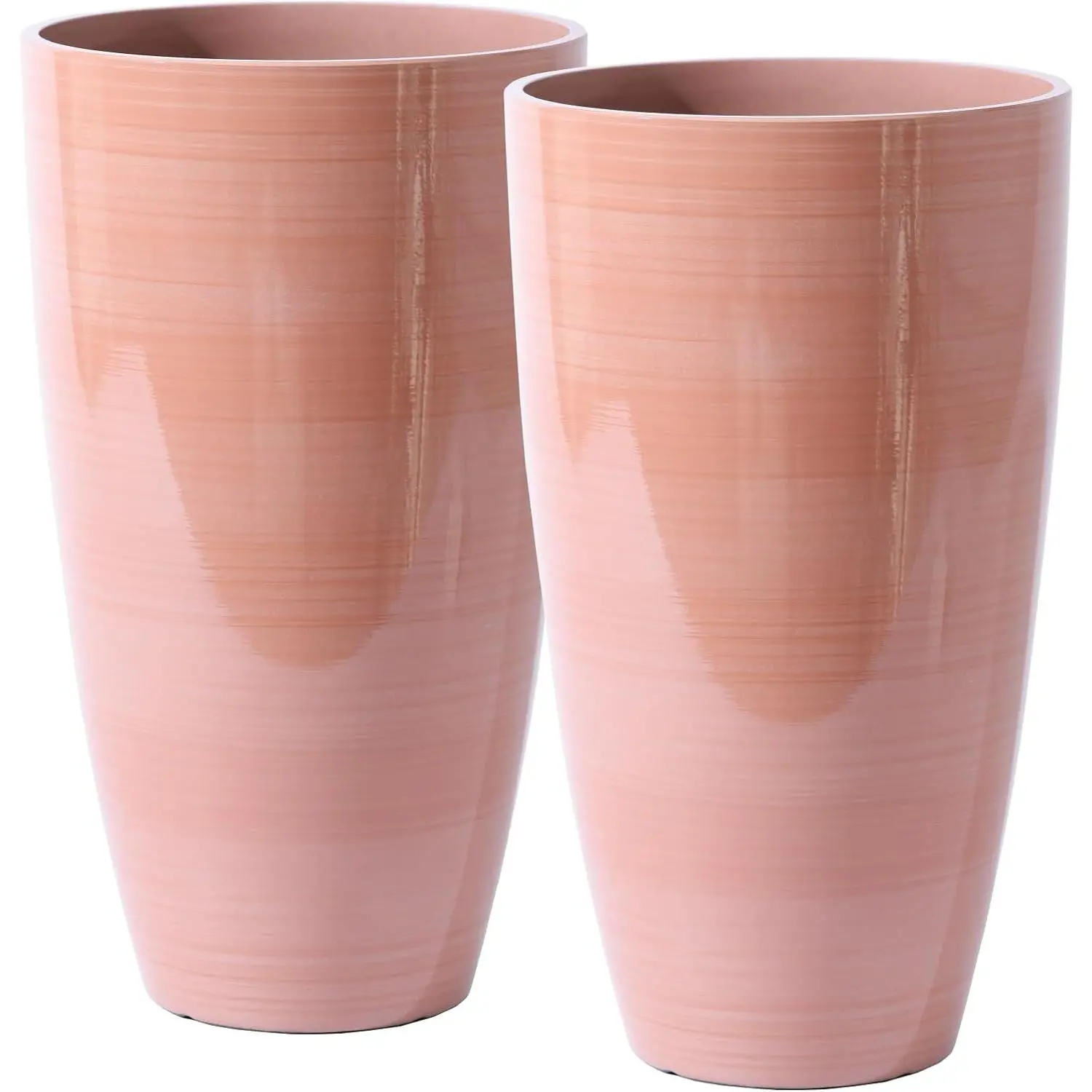 Front Porch Decor Lightweight Large Planter for Indoor Outdoor Terracotta-Look Finish Tall Flower Pot for Porches Terraces Patio Backyard Planter Boxes Sun-Resistant Garden Decor Planters Drainage