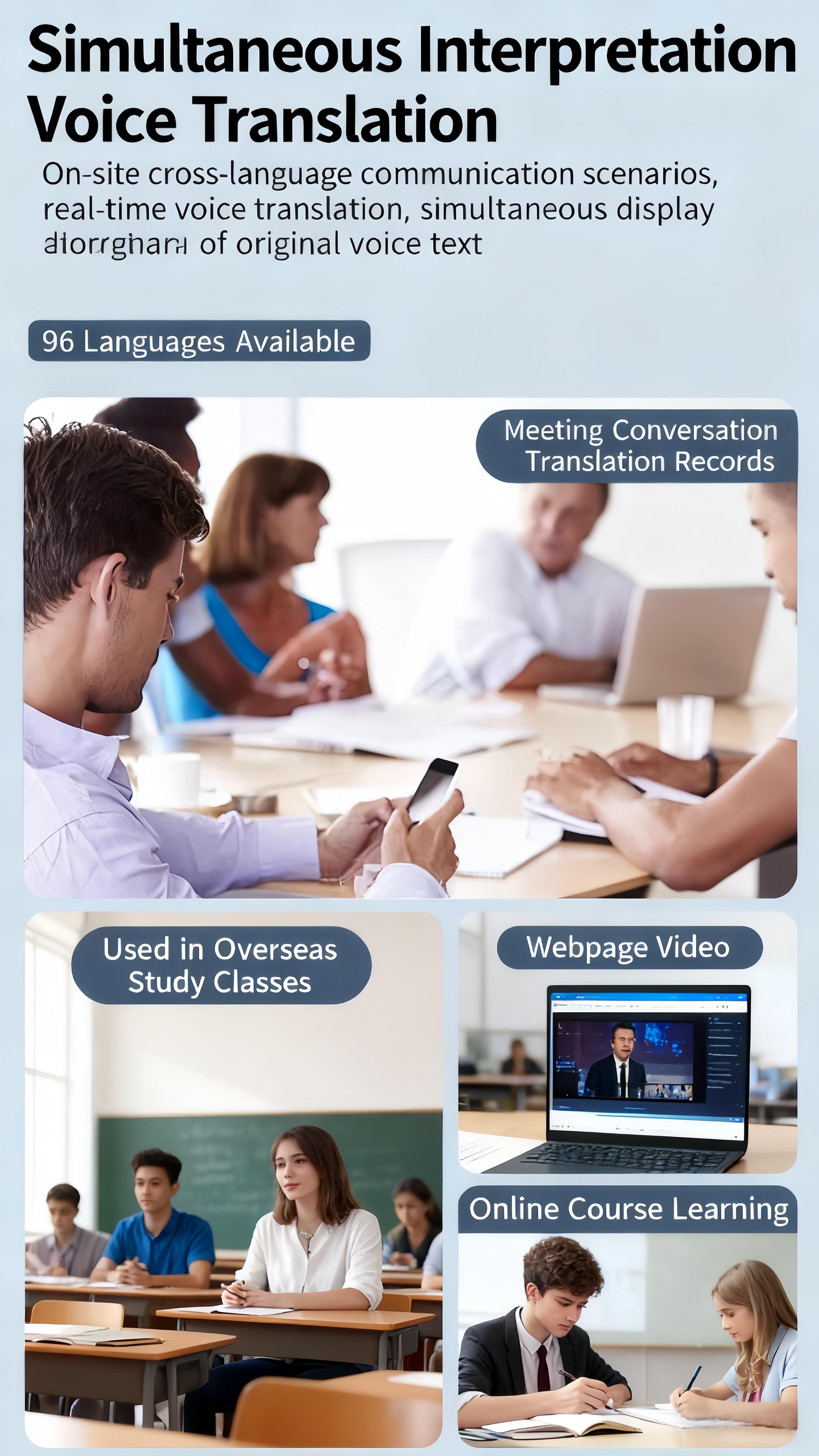 2025 AI Language Translator Device | Real-Time Voice Translation for Travel/Business/Learning | Compatible with iOS/Android/Google OS real-time voice translator versatile translation quick check