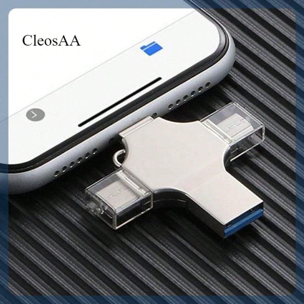 CleosAA 4 in 1 Multi-Function 2TB USB 3.0 U Disk for iPad Android Phones PC High Speed External Storage Thumb Drive Best Gifts for Men