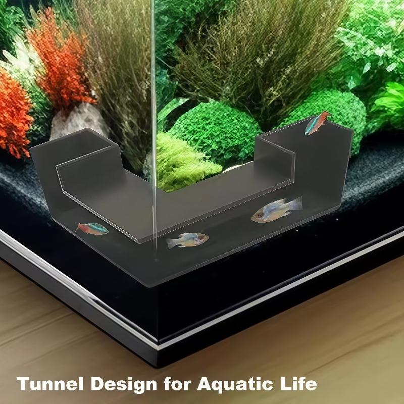 360° Panoramic Aquarium Cave Set, Tropical Fish Shrimp Tunnel Hideout House, Natural Resin Interconnected Design, Tank Decor Accessories