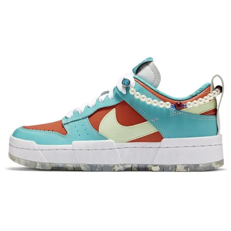 Nike Dunk Disrupt Low Women's Sneakers: Mesh and Synthetic Leather, Purple and Green Colorblocked, Slip-Resistant and Supportive Verifiable, with credentials and supporting global authentication