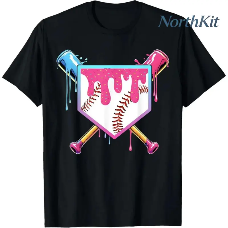 Baseball Drip Ice Cream Drip Baseball T-Shirt
