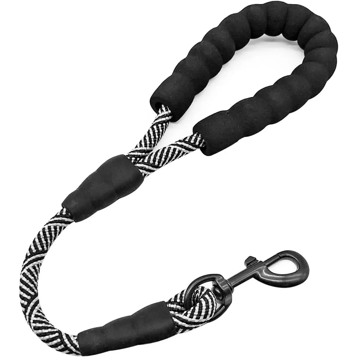 18 Inch Short Dog Leash with Padded Handle, 1/2" Strong Nylon Traffic Lead for Medium Large Dogs Training Walking, BlackGift